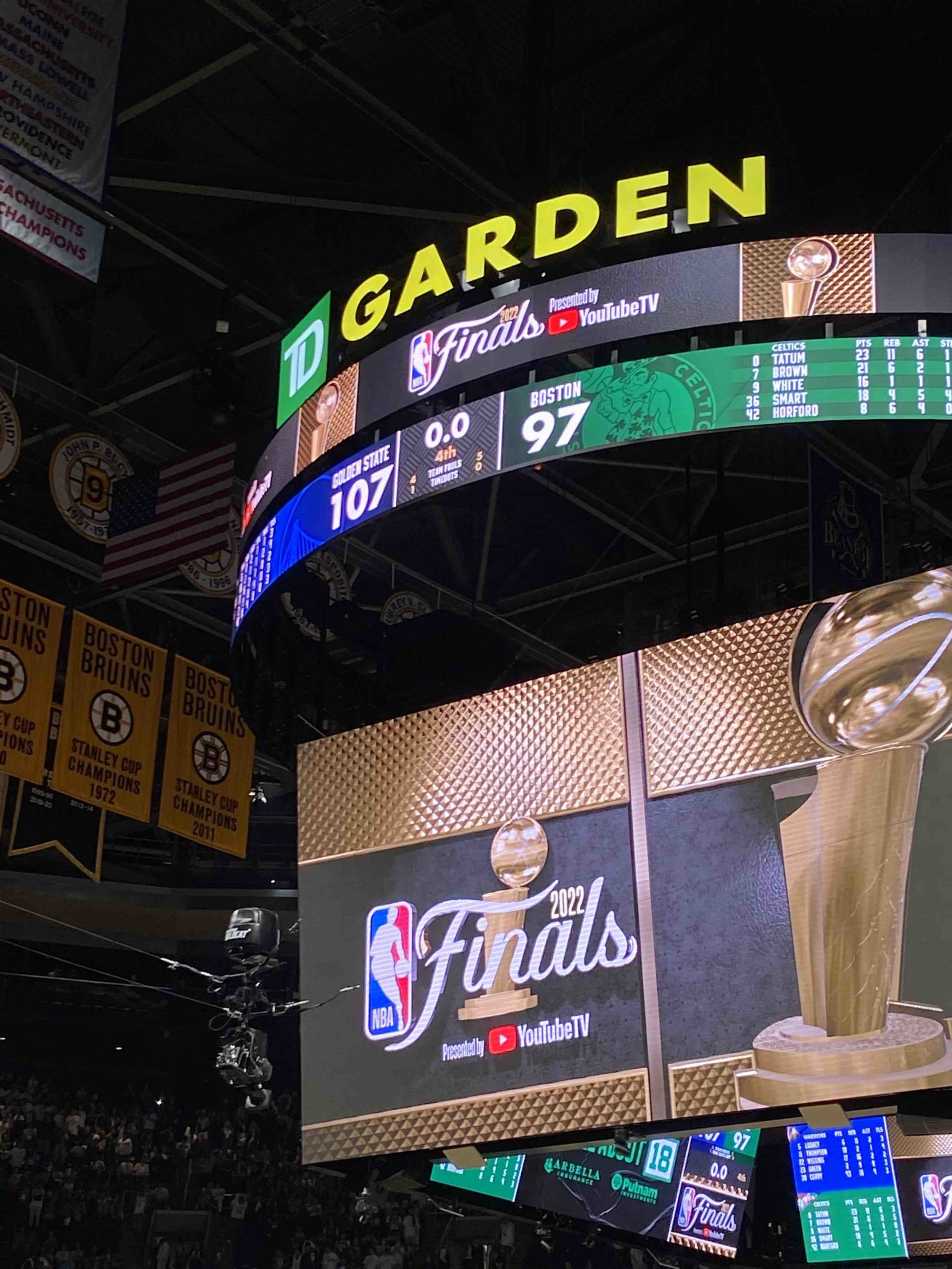 Td garden final score scaled - the game The final score at TD Garden for Game 4.