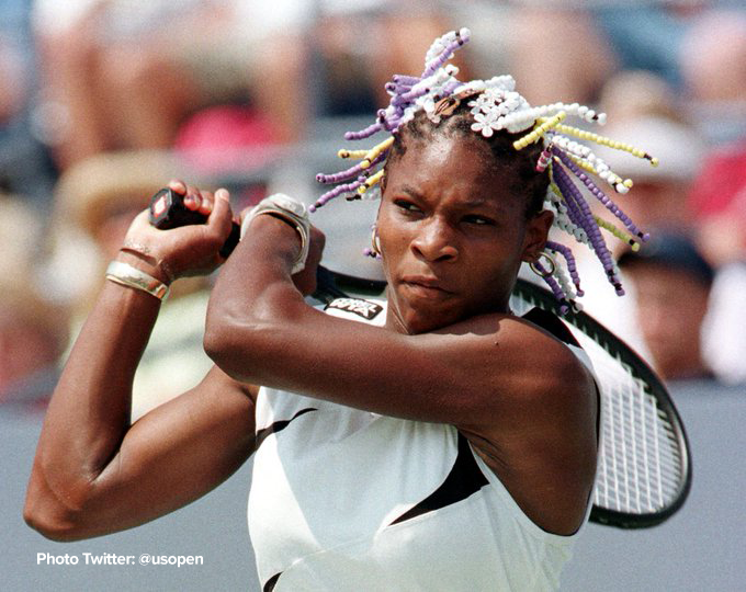 1998 US Open with beads in hair