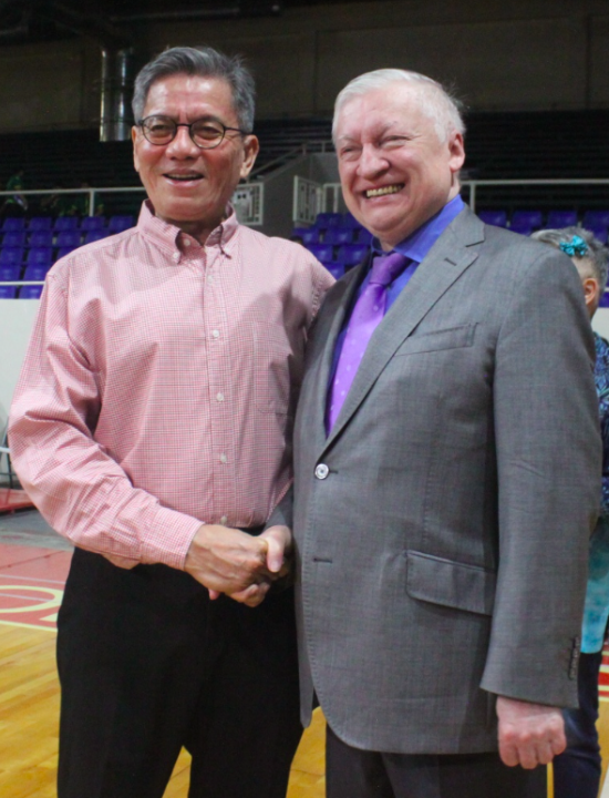 Asia First Grandmaster Eugene Torre and former World Champion GM Anatoly Karpov