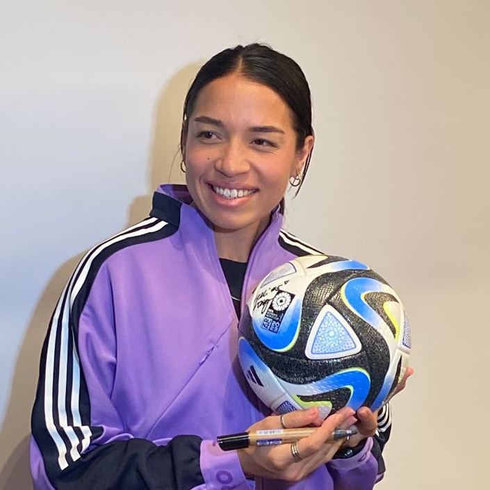 Photo 2023 02 09 14. 36. 48 - the game Filipinas player Hali Long signs the Women's World Cup official match ball