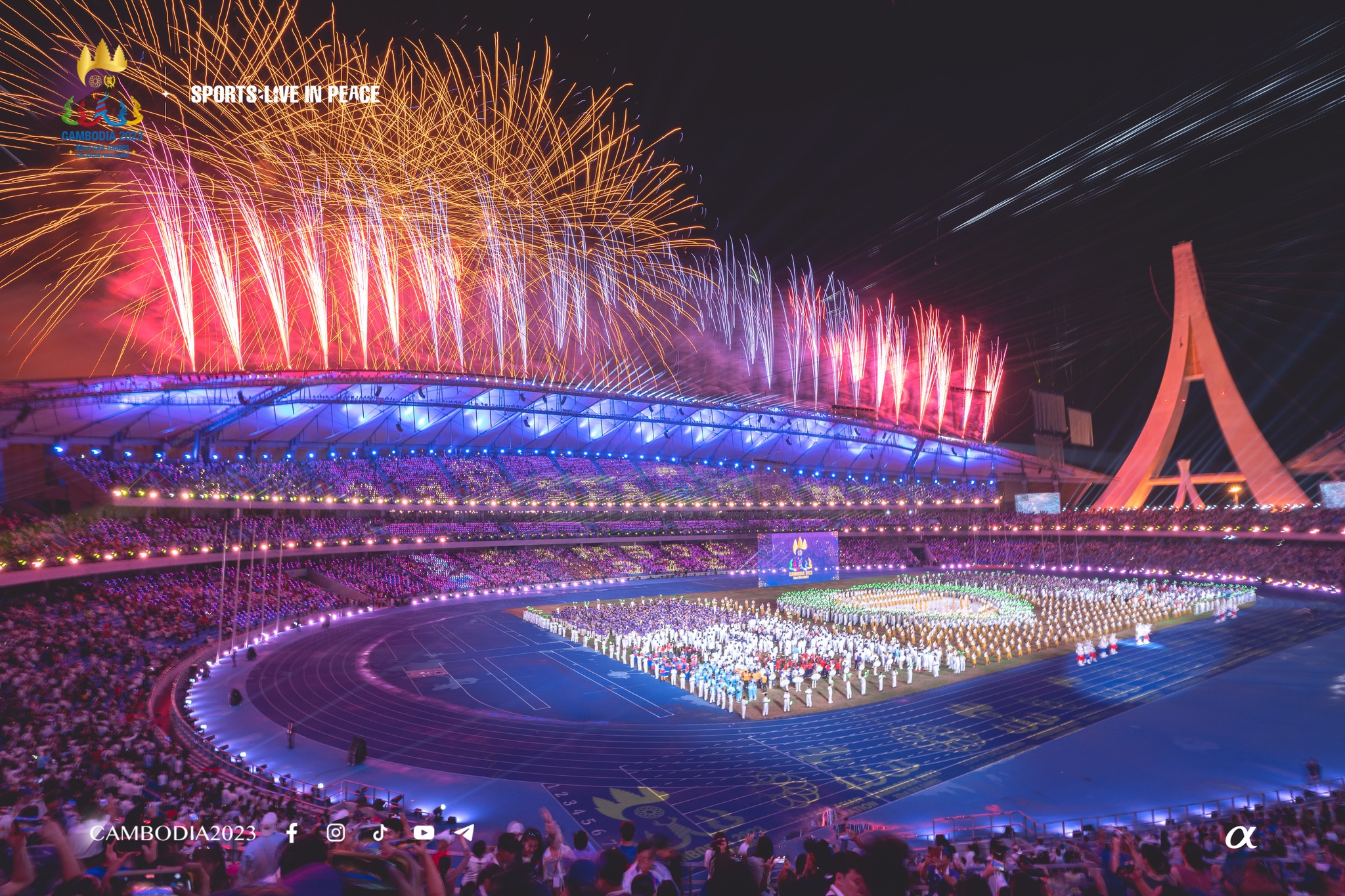 Team Philippines athletes celebrate their medals at the ceremonies of the 2023 SEA Games