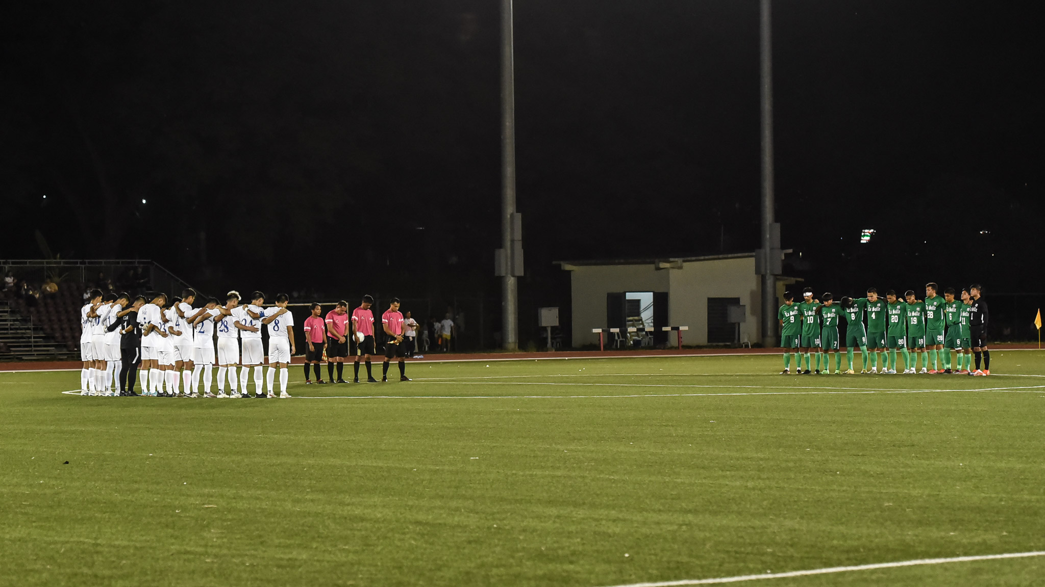DLSU and ADMU also paid their respects to the passing of Sangare before kick-off.