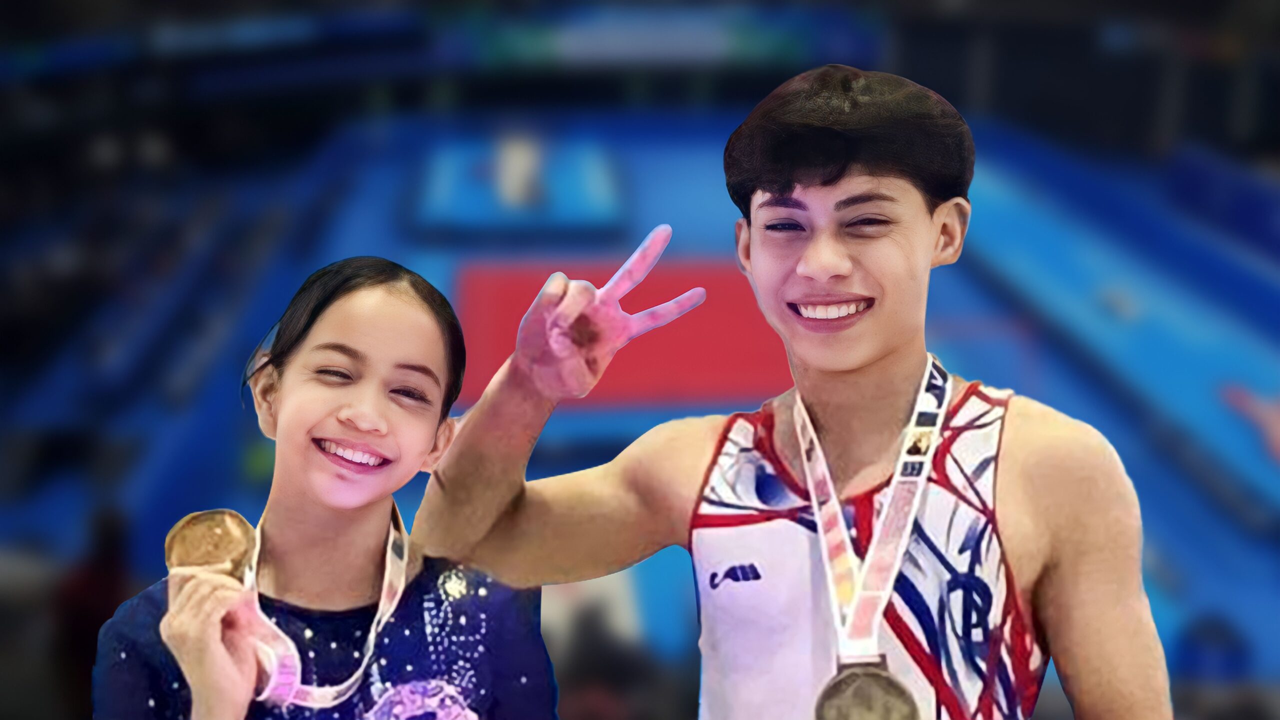 Filipino gymnasts Karl and Elaiza Yulo