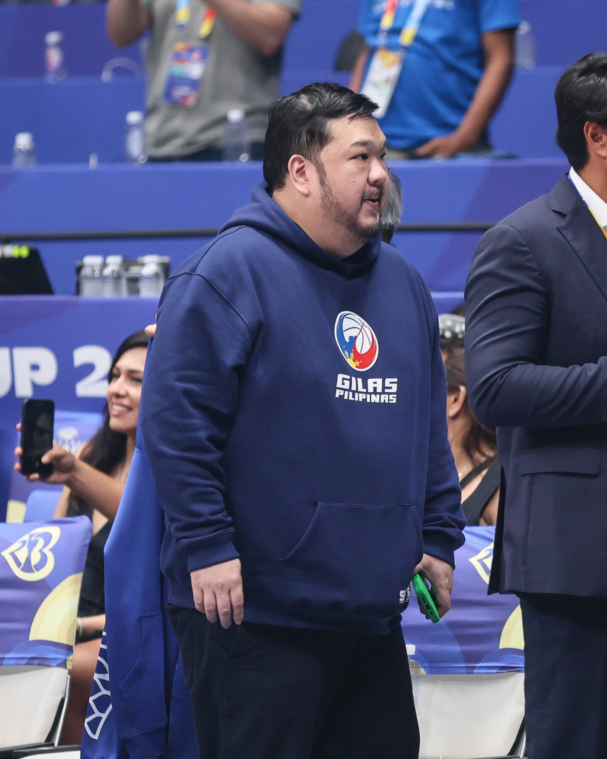 Sneaker collector Big Boy Cheng at the 2023 FIBA World Cup