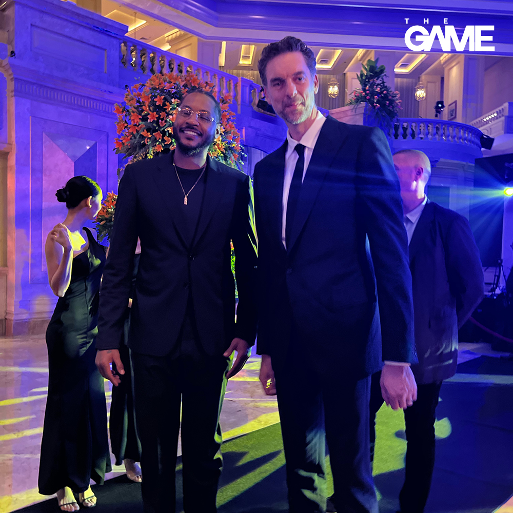 NBA legends Carmelo Anthony and Pau Gasol at the Basketball For Good Charity Gala and Auction