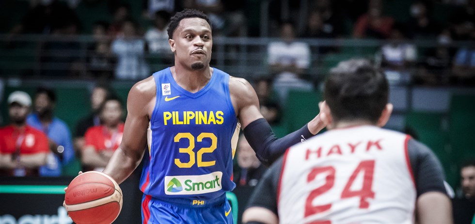 Justin Brownlee representing Gilas Pilipinas in the 2023 FIBA World Cup Asian Qualifiers