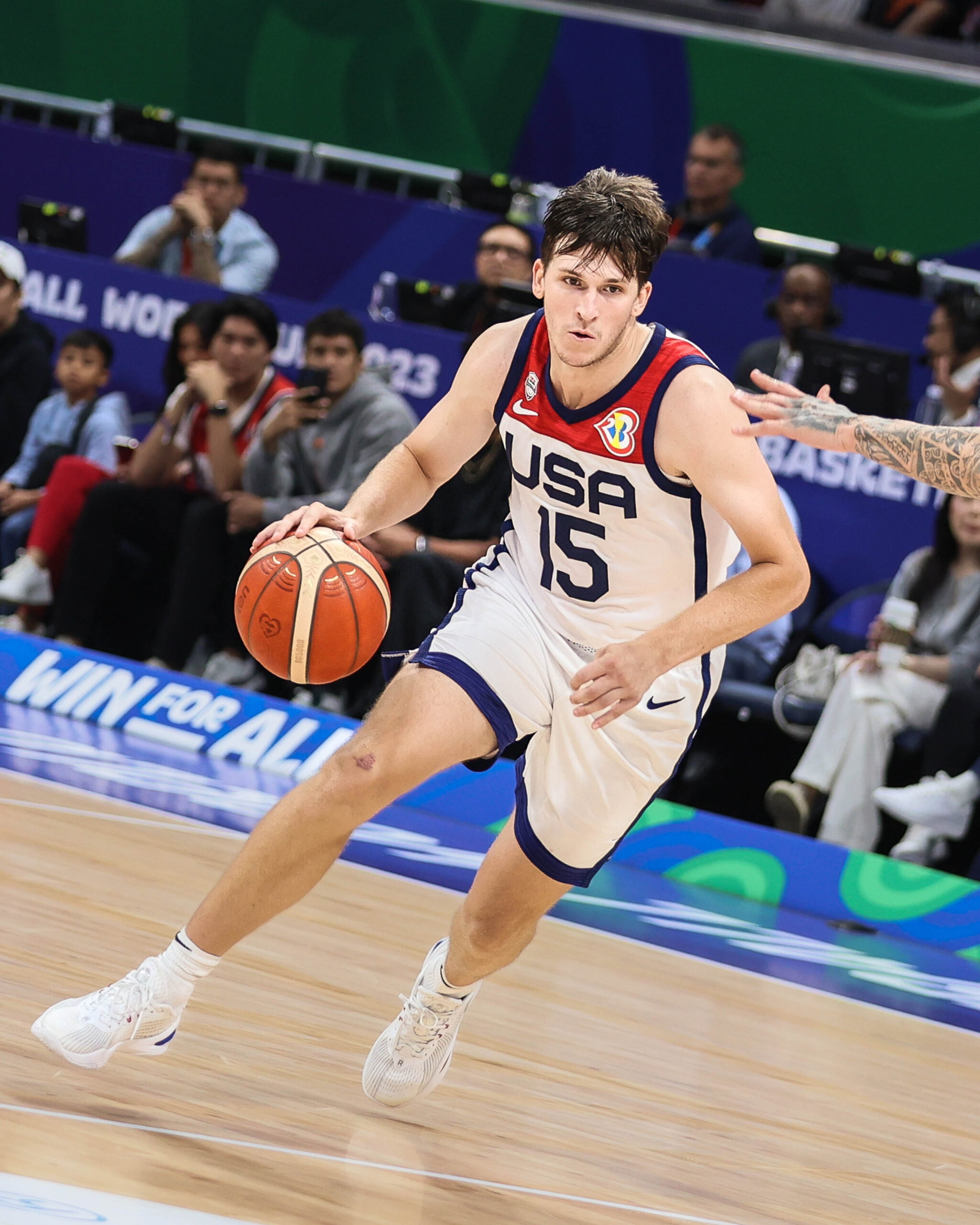Austin Reaves playing for Team USA in the 2023 FIBA World Cup in the Philippines