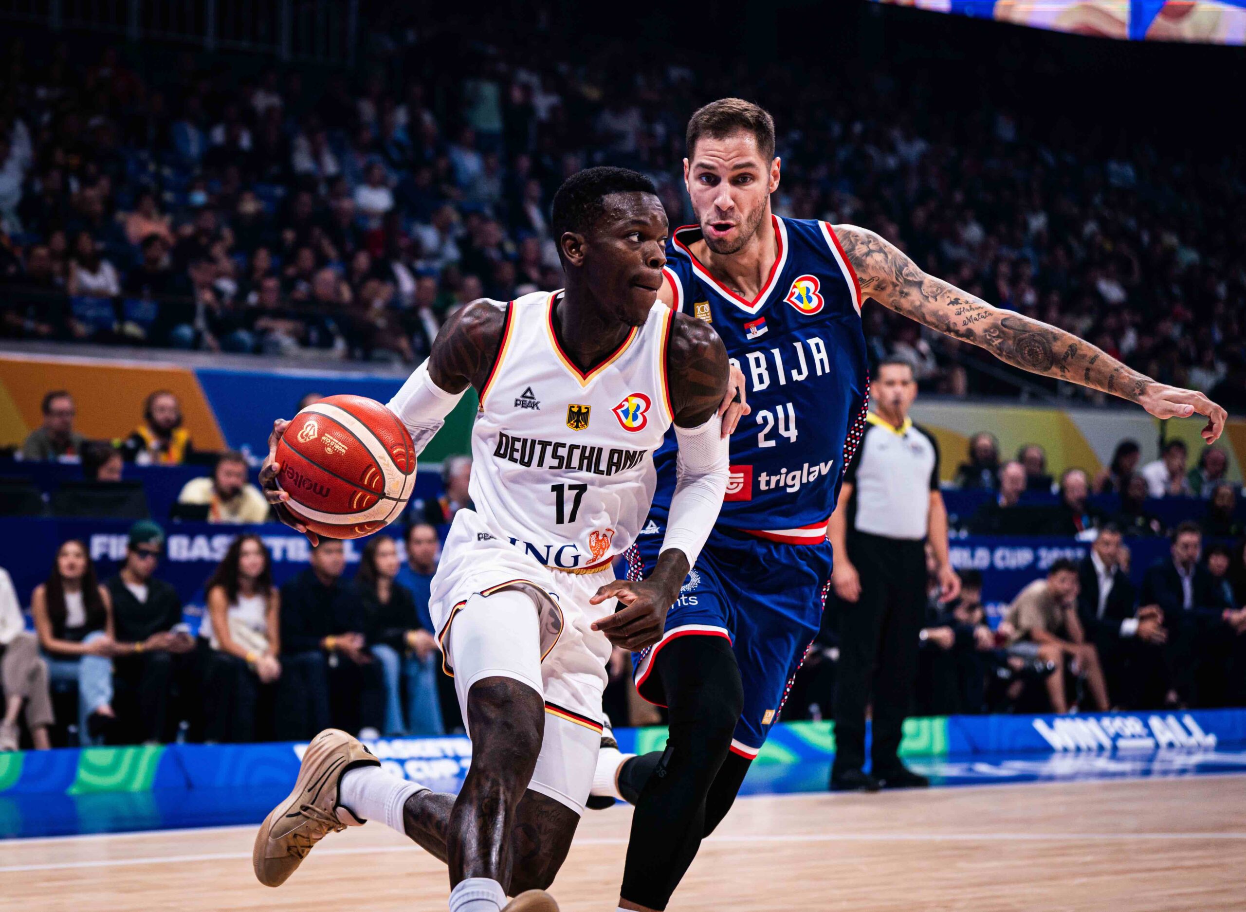 Germany vs. Serbia in the 2023 FIBA World Cup Finals in Manila, Philippines