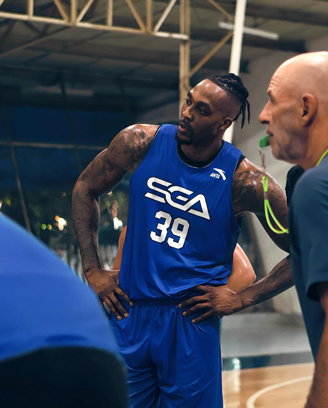 Dwight Howard representing Strong Group Athletics for the Philippines in the Dubai International Basketball Tournament