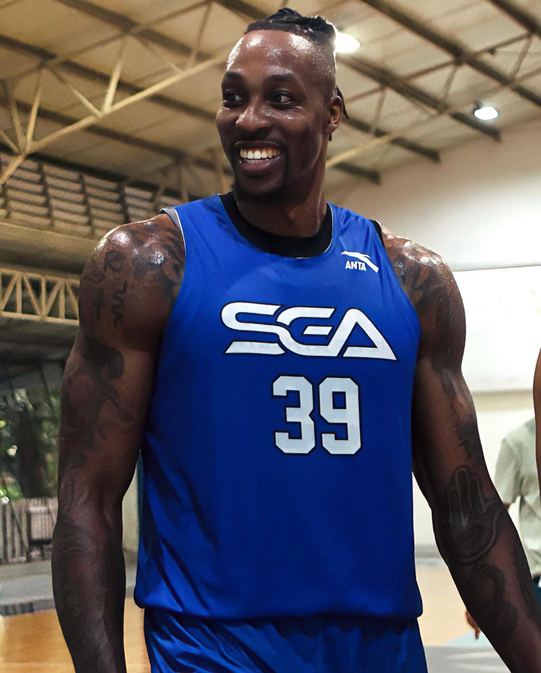 Dwight Howard representing Strong Group Athletics for the Philippines in the Dubai International Basketball Tournament