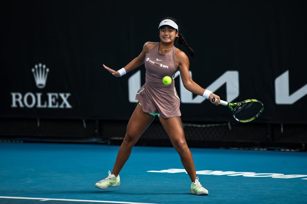 Filipina tennis player Alex Eala with Babolat Tennis Racket