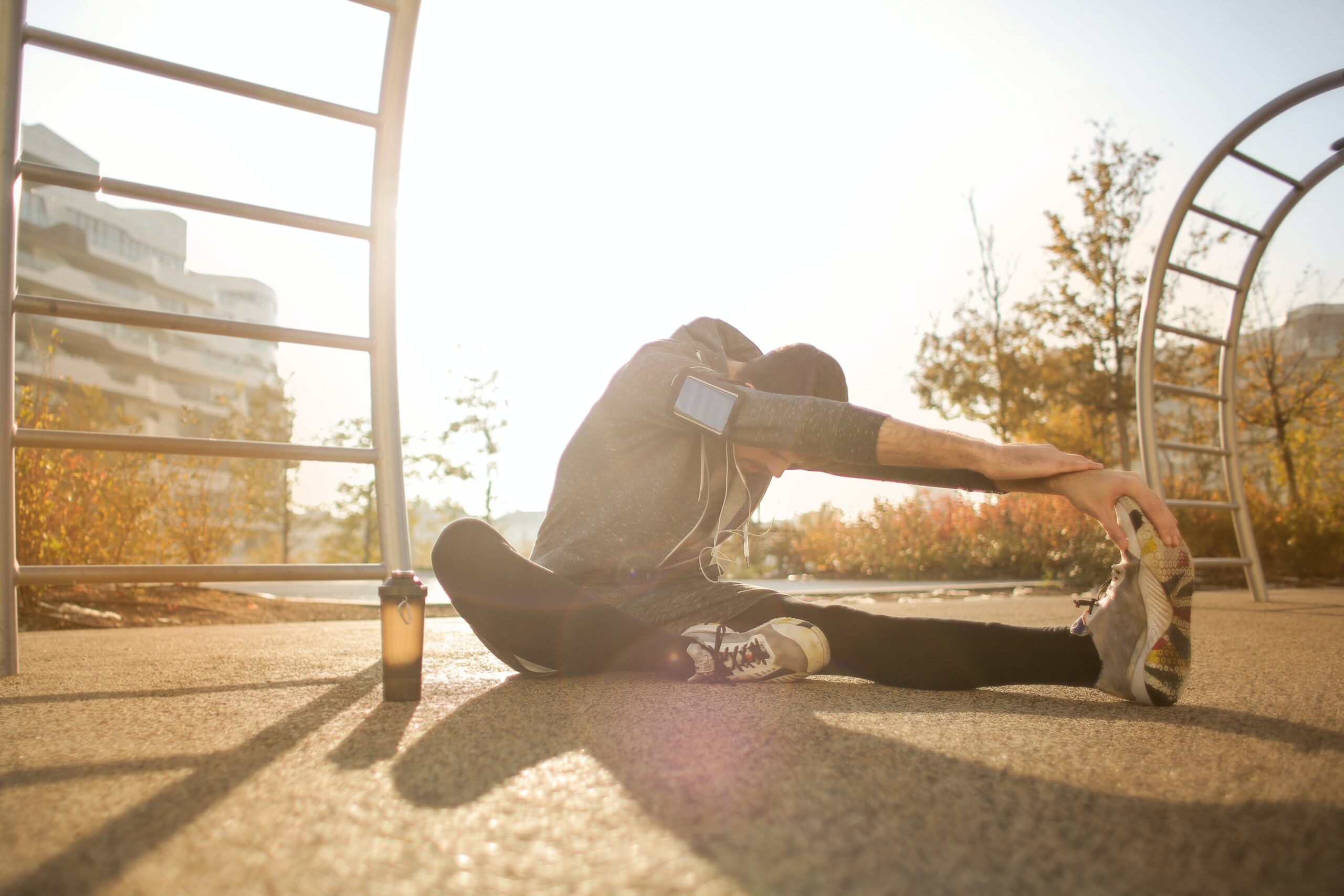 Athlete stretching