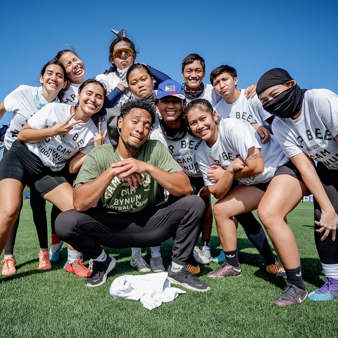 NFL player Camryn Bynum conducts a flag football camp in Manila