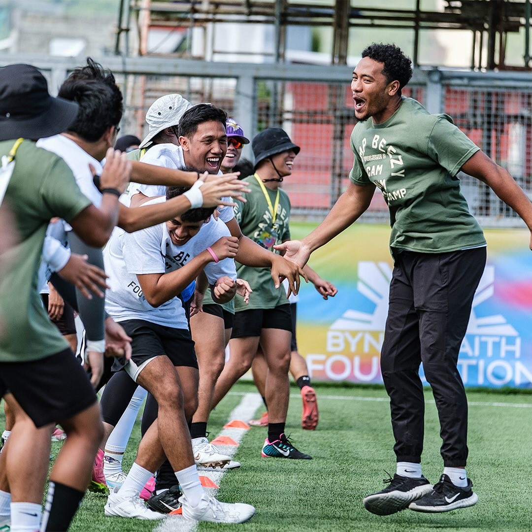 NFL player Camryn Bynum conducts a flag football camp in Manila