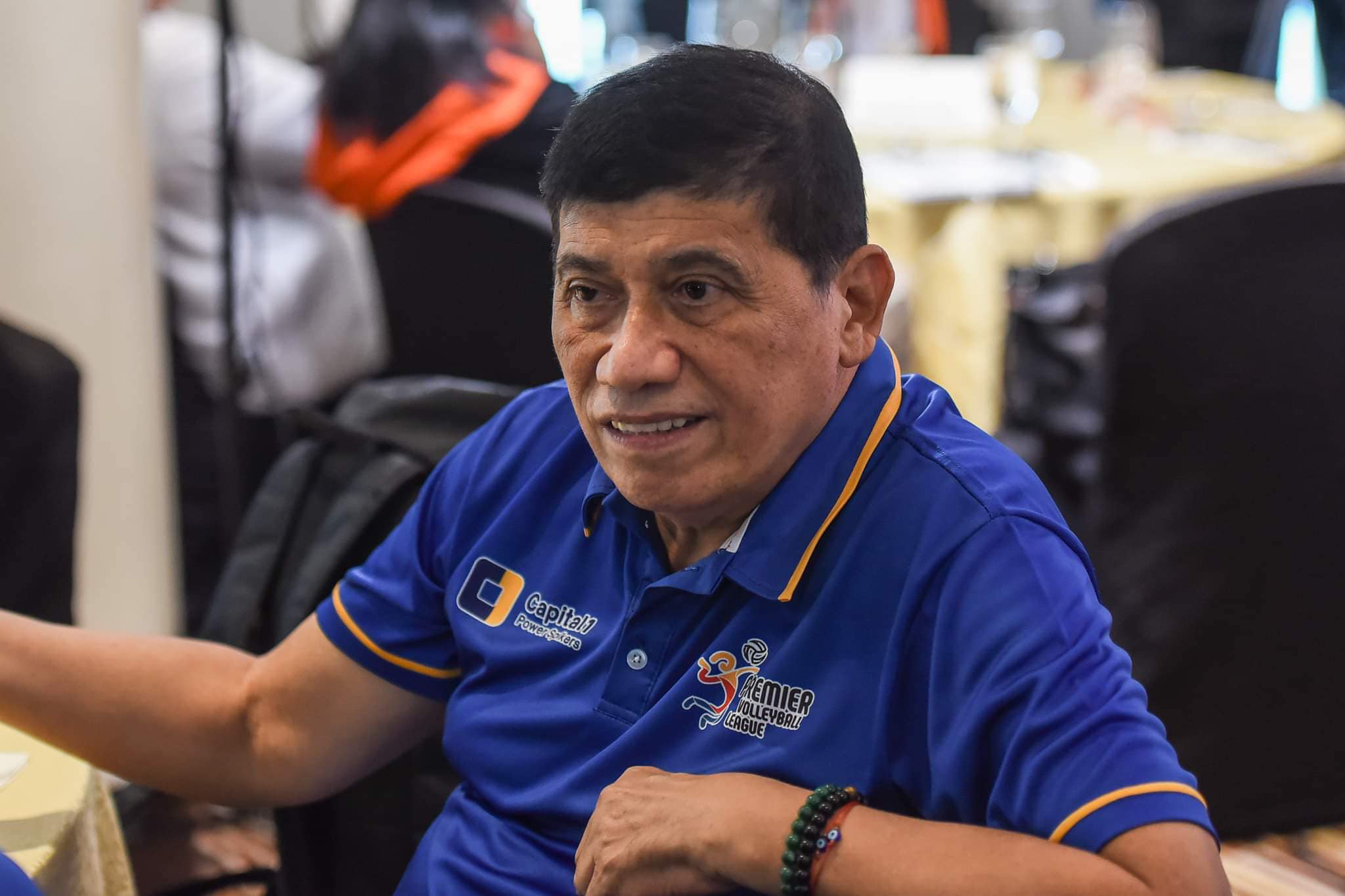 One of the volleyball coaches on double duty Roger Gorayeb