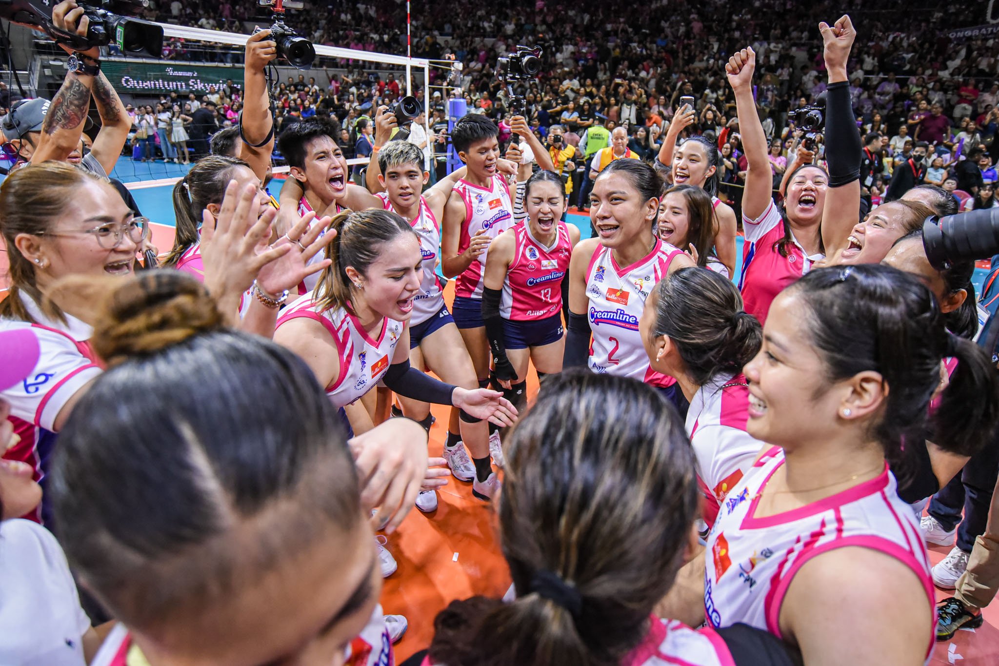 Jema galanza Creamline celebration