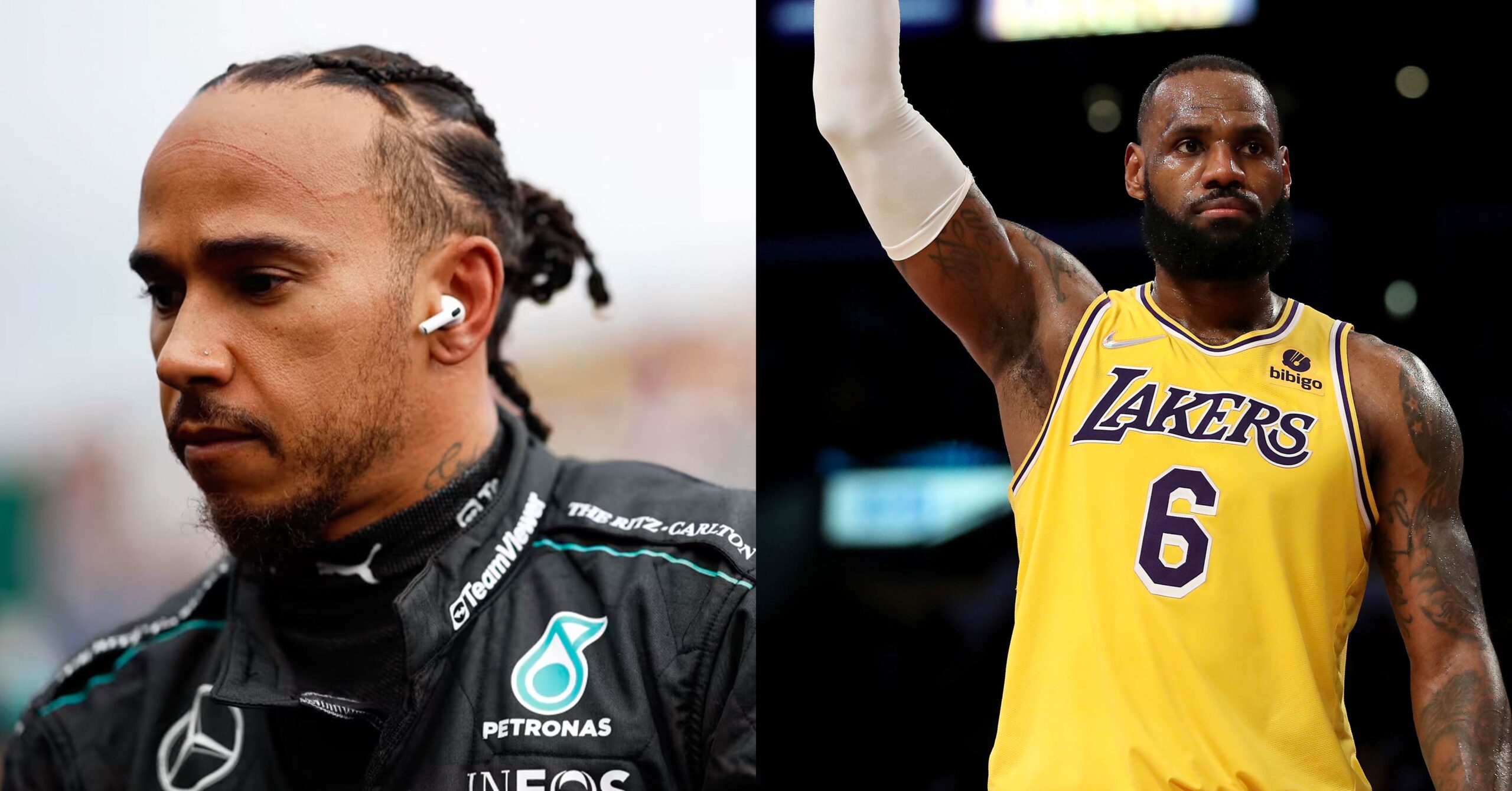 The-game-2024-june-f1-x-nba-lew-bron - the game Lewis Hamilton (F1) and LeBron James (NBA)