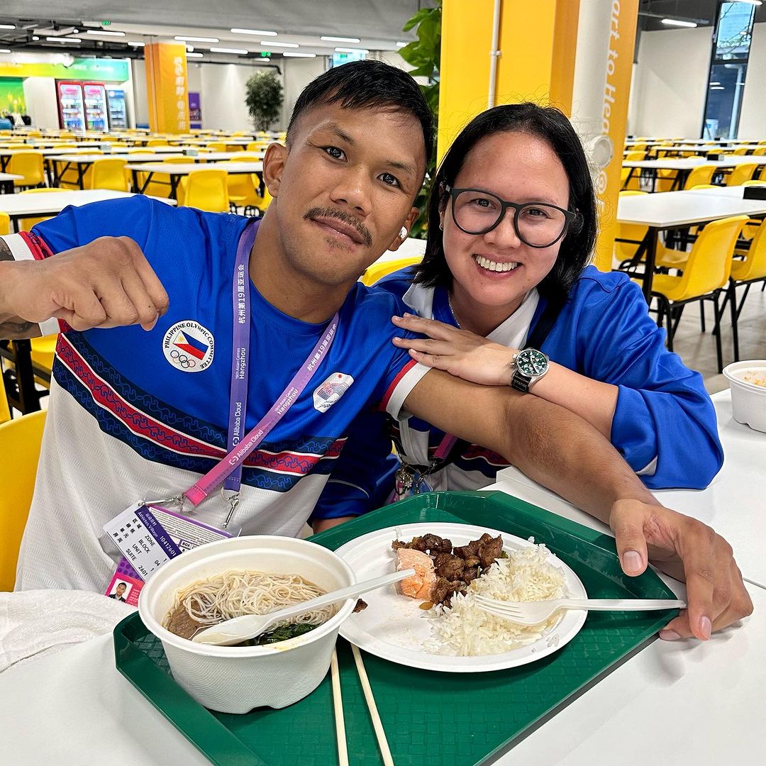 Coach Jeaneth Aro with Filipino Olympic Boxer Eumir Marcial
