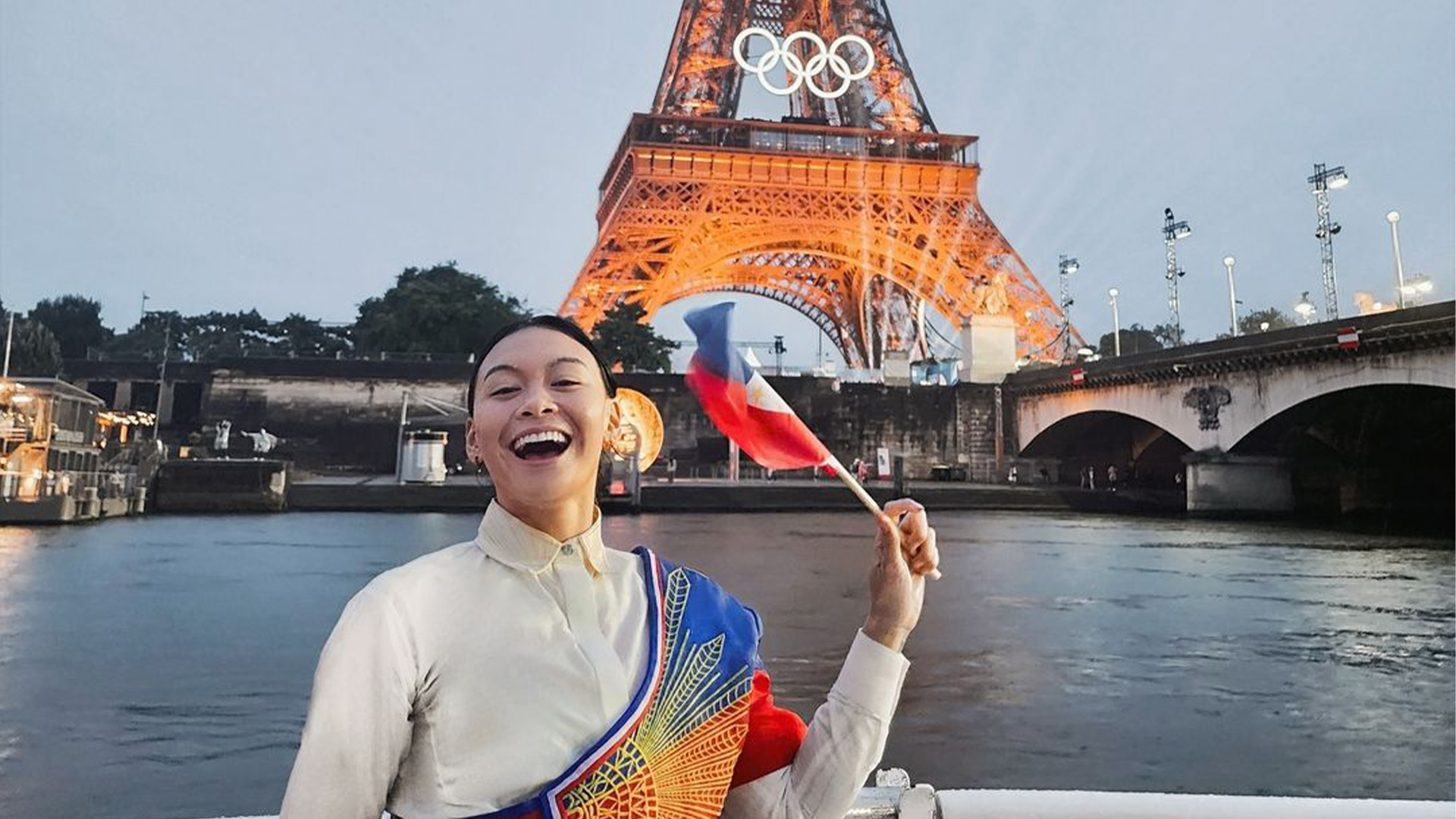 Kayla Sanchez at the Paris Olympics Opening Ceremony