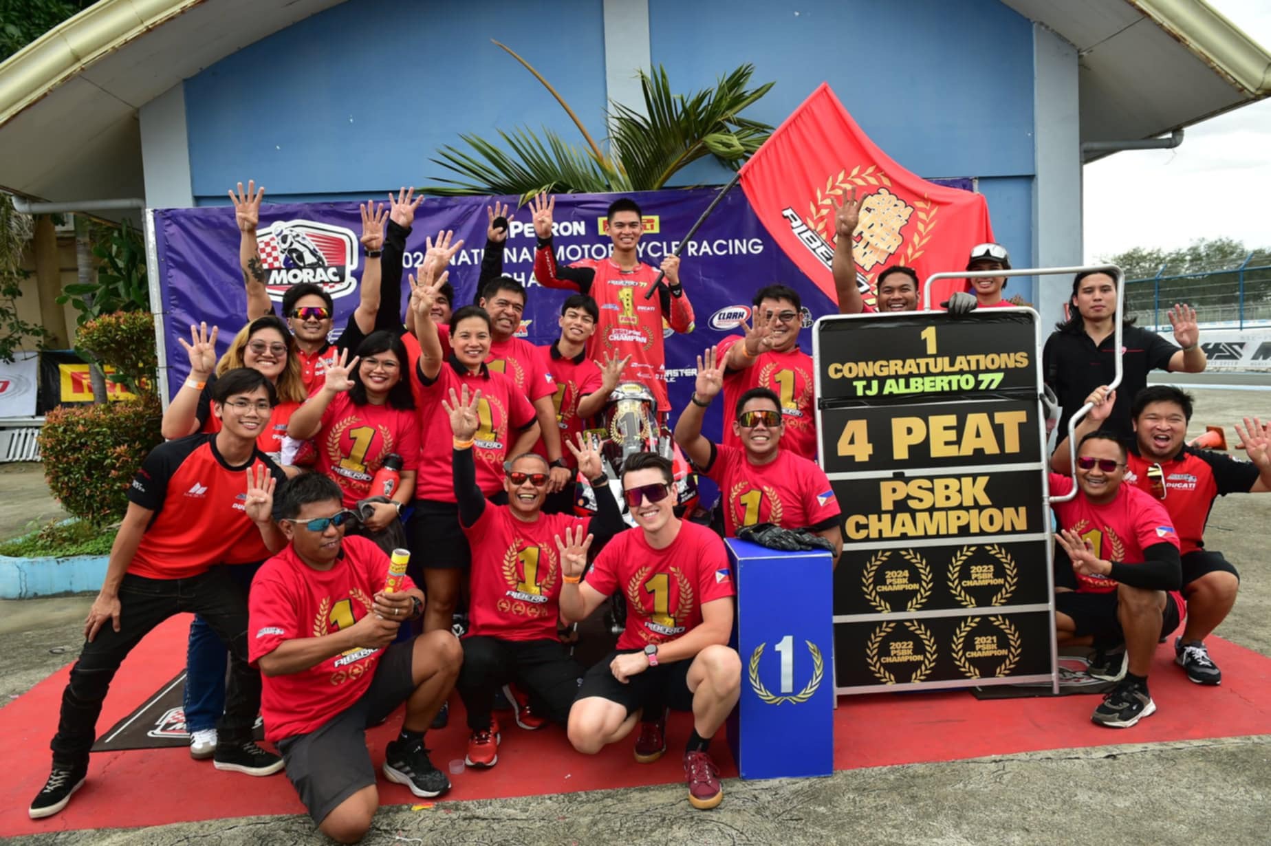 PSBK 2024 - Access Plus Ducati celebrating the win of TJ Alberto