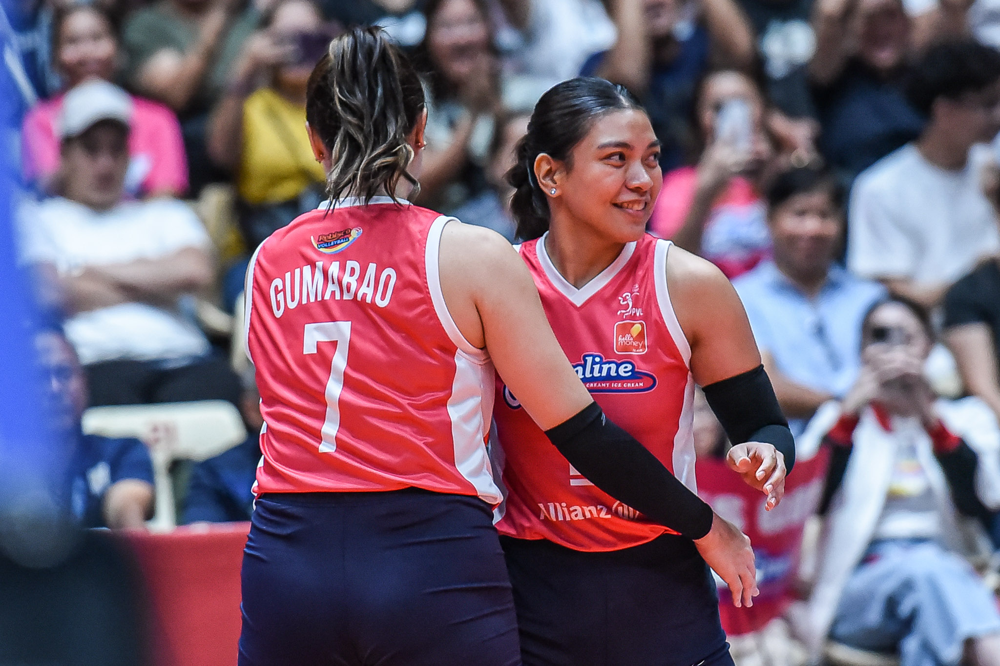 Alyssa Valdez with longtime teammate Michele Gumabao