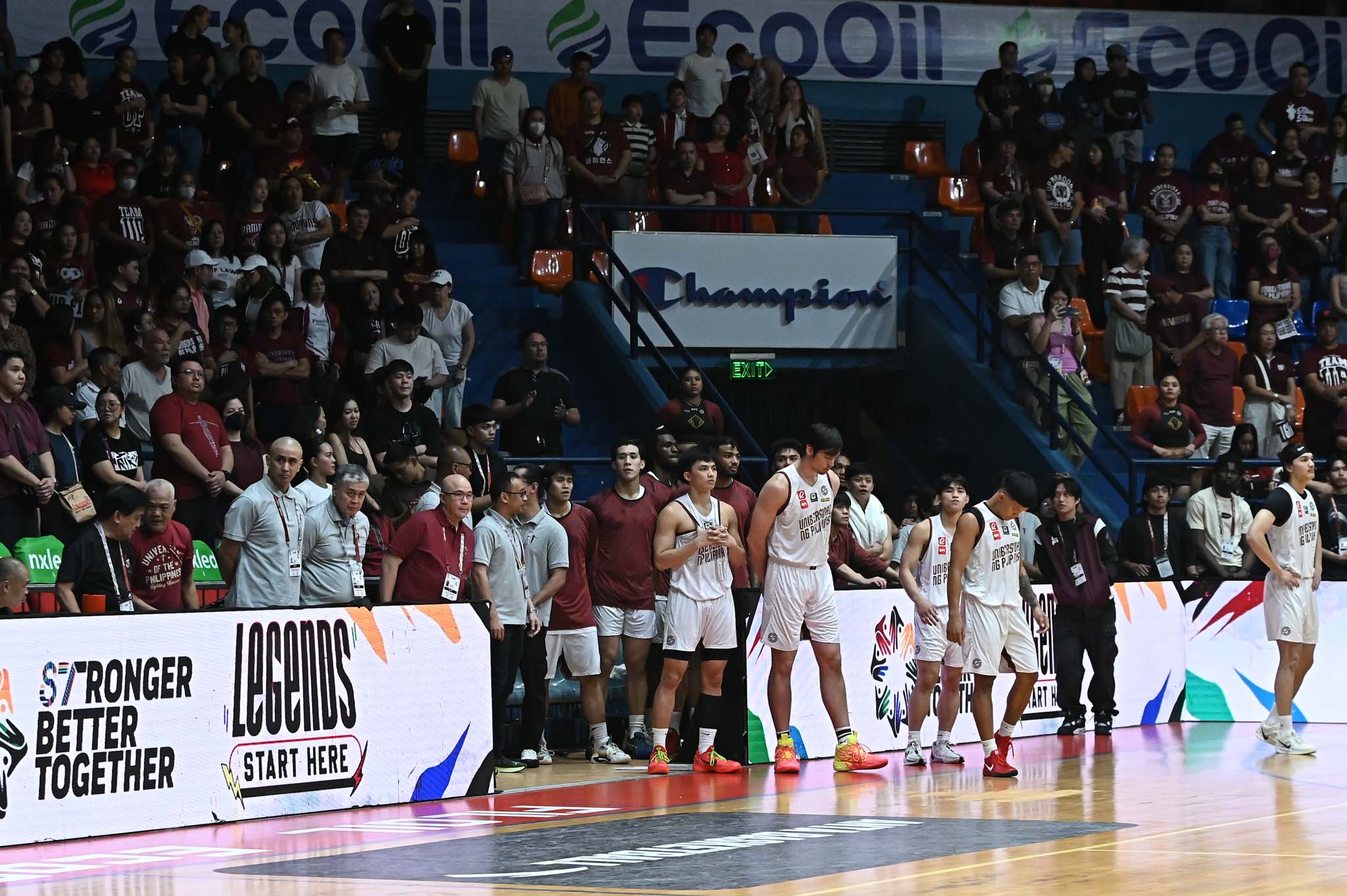 The UP Fighting Maroons had a moment of silence for Coach Ricky Dandan on Saturday.