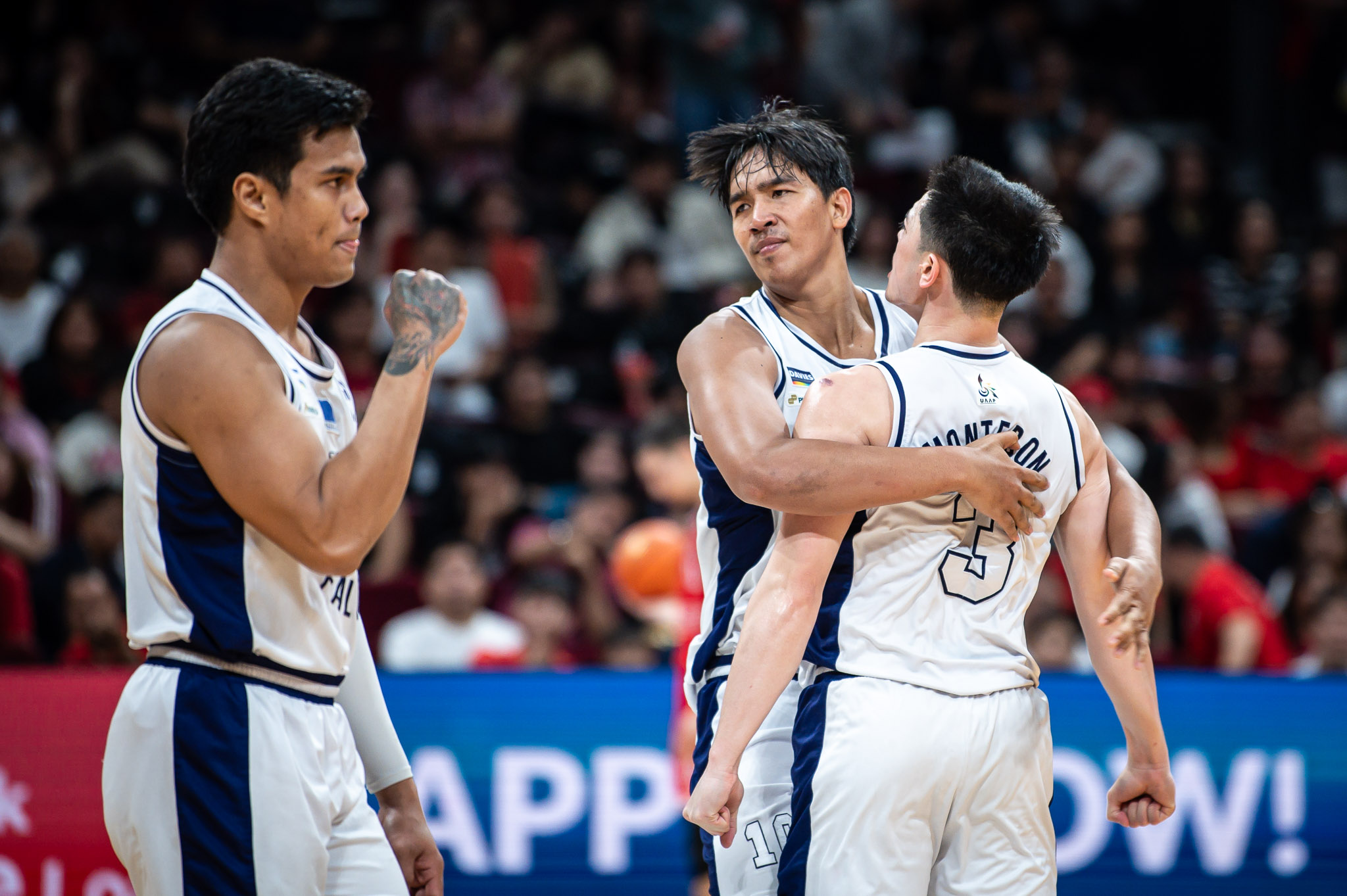 The Adamson Soaring Falcons' Cedrick Manzano and Monty Montebon