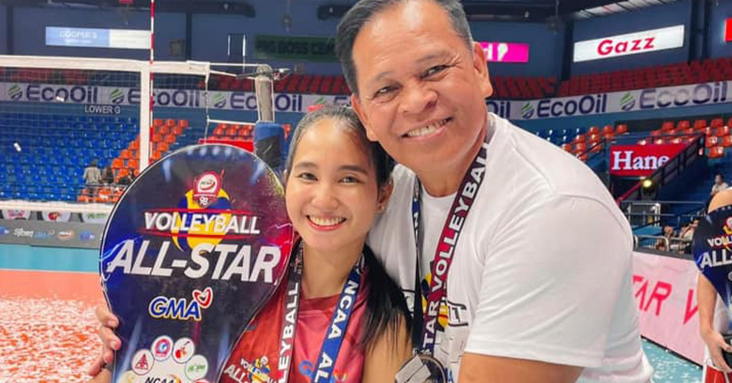 A shot of Jheck Dionela and departed coach Sammy Acaylar