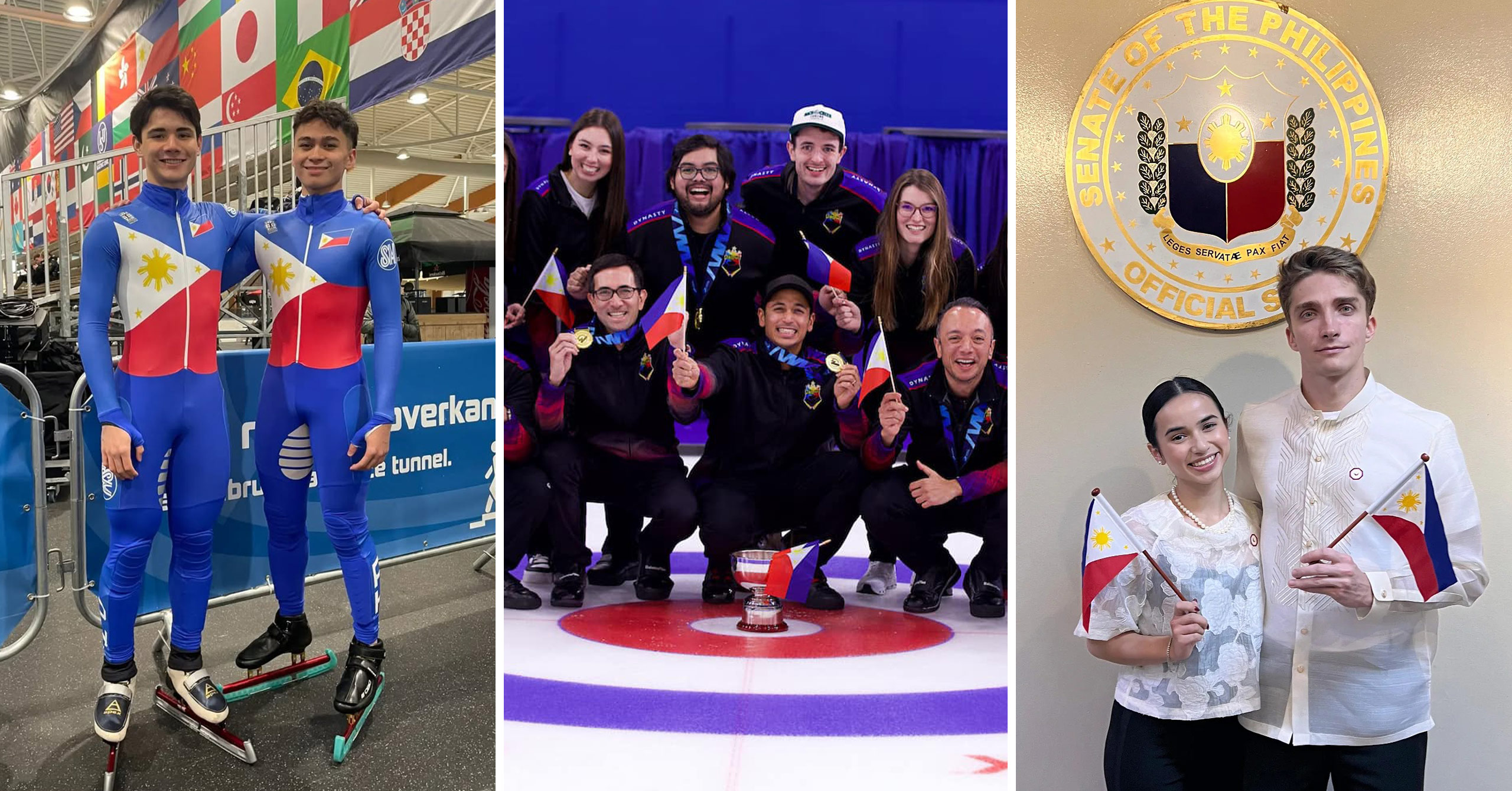 A collage of some Winter Asian Games representatives from the Philippines