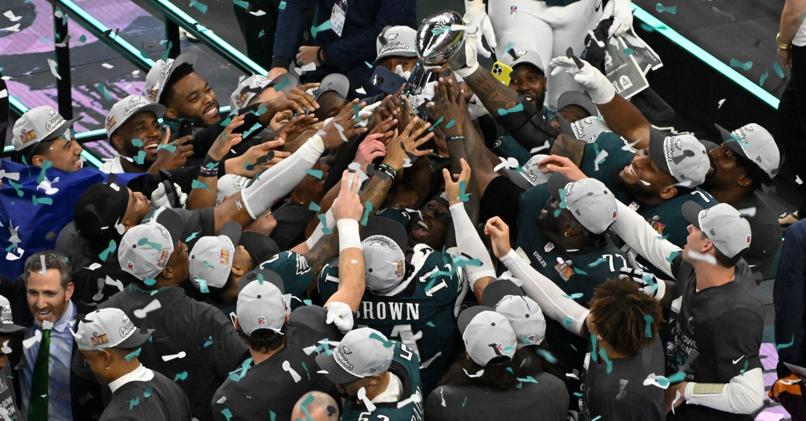 A shot of the Philadelphia Eagles' Super Bowl LIX championship