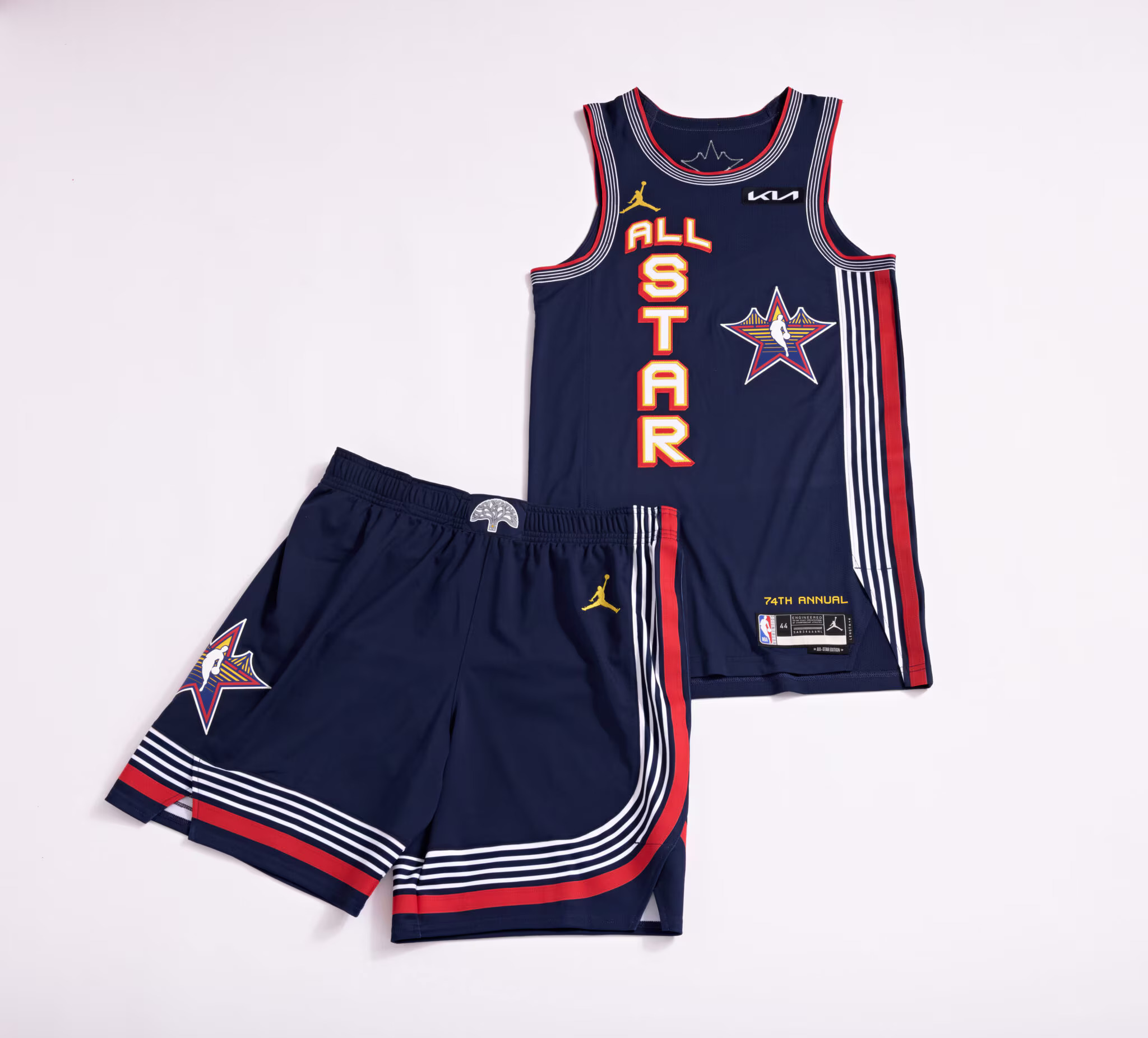 The navy blue 2025 NBA All-Star Game jersey.