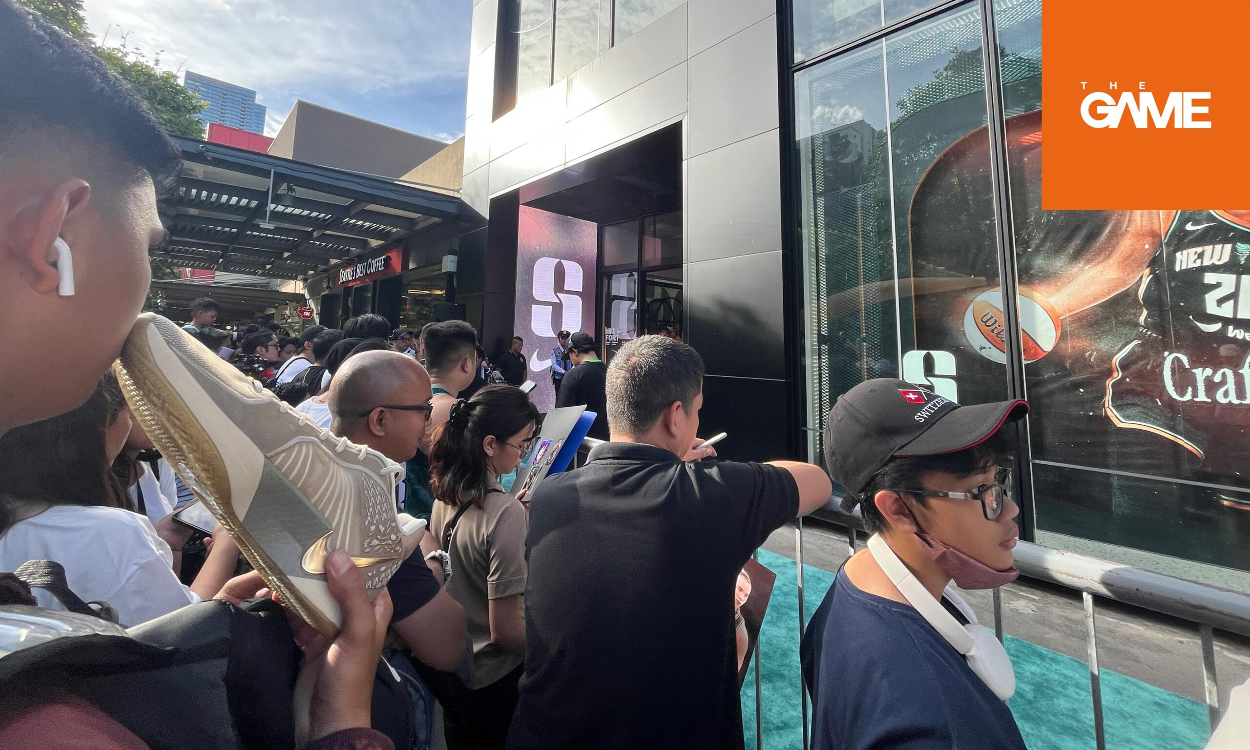 A number of fans gathered outside the Nike store in Bonifacio Global City in an attempt to see Sabrina Ionescu up close.