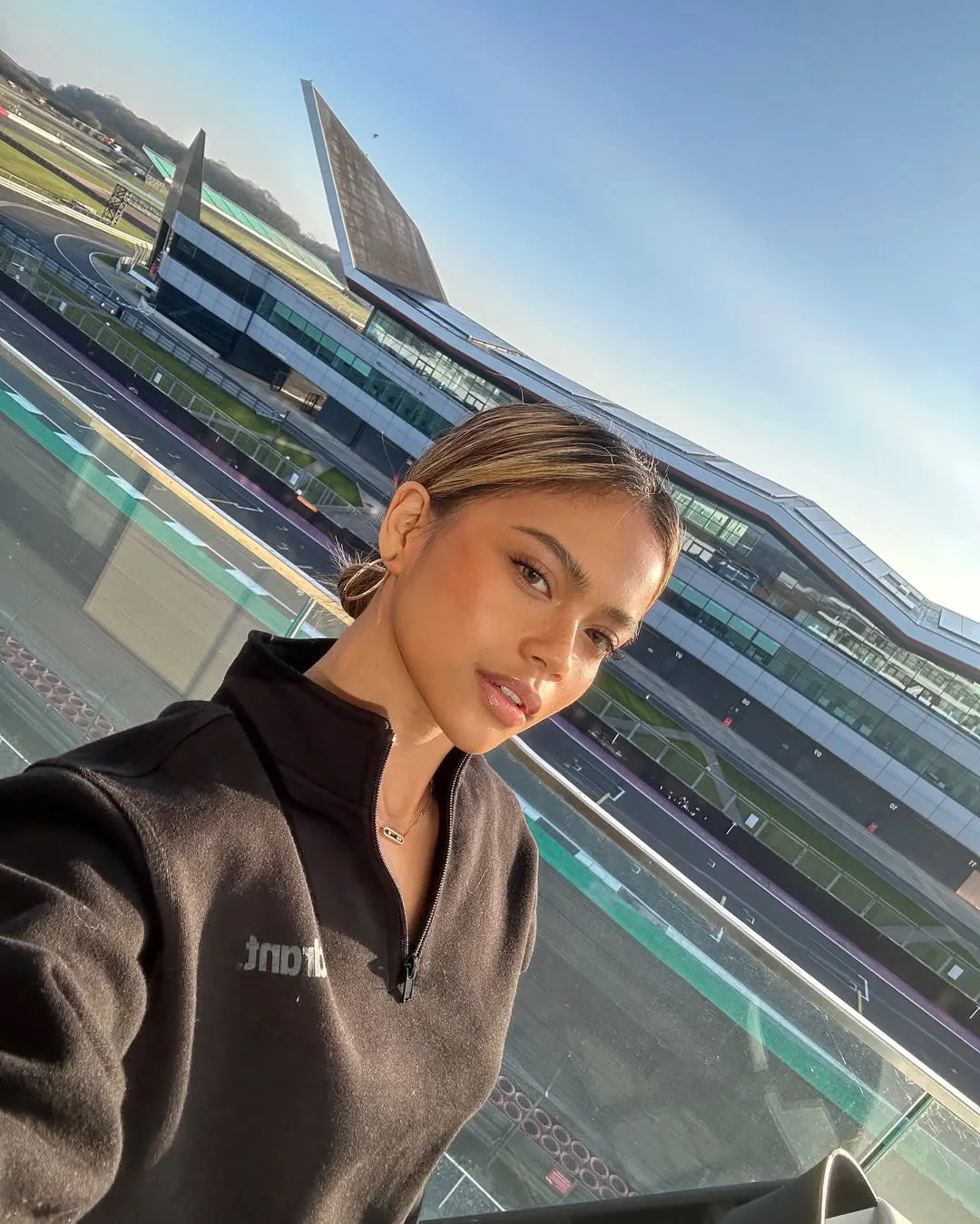 A shot of Bianca Bustamante at the Abu Dhabi Yas Marina Circuit