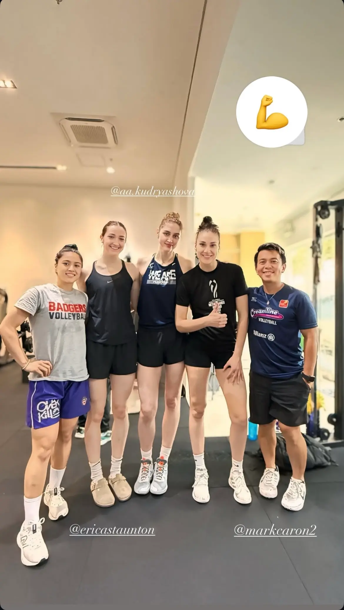 A screengrab of Anastassiya Kolomoyets and Anastasiya Kudryashova with Creamline.
