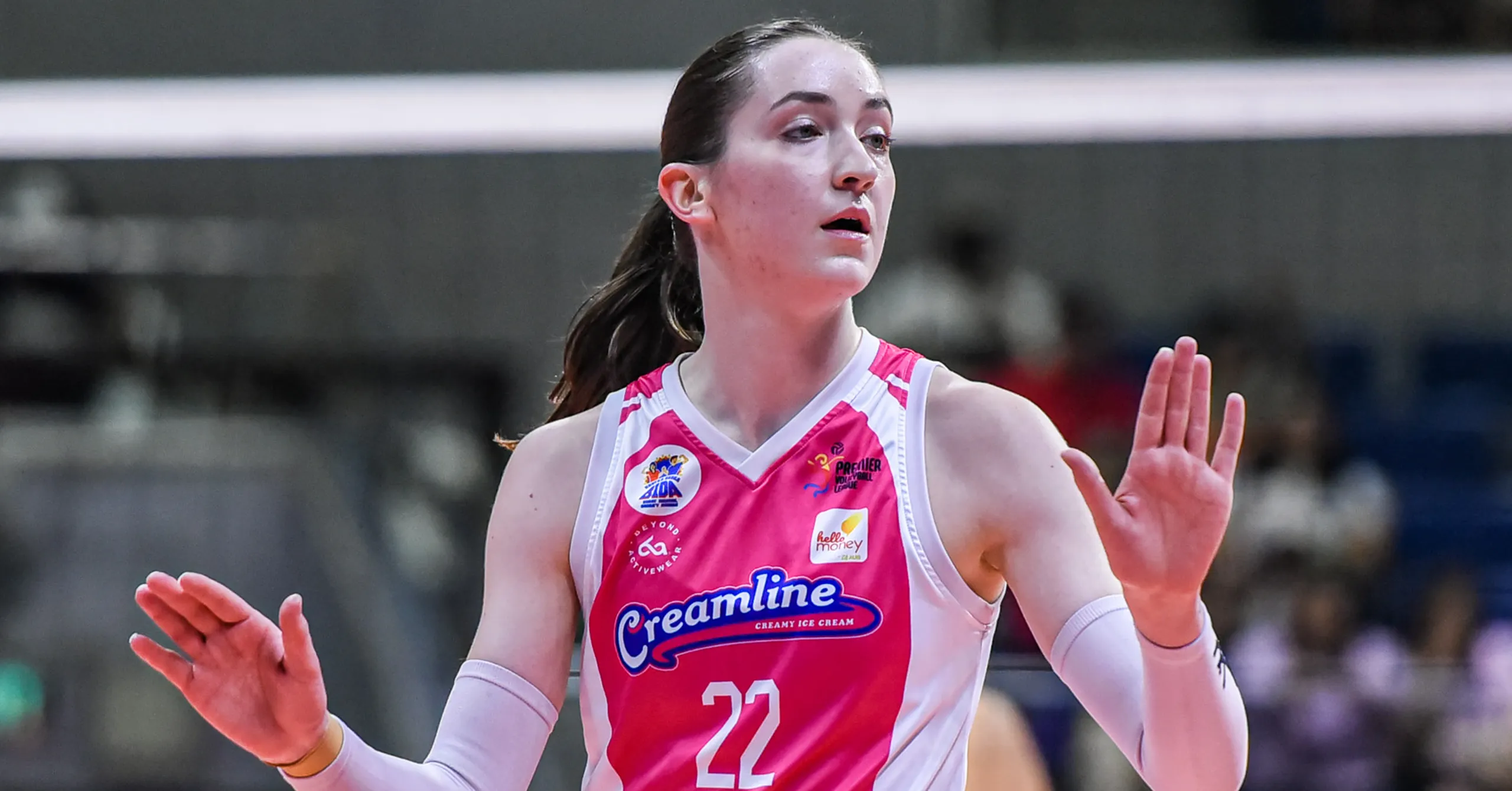 A shot of Creamline import Erica Staunton