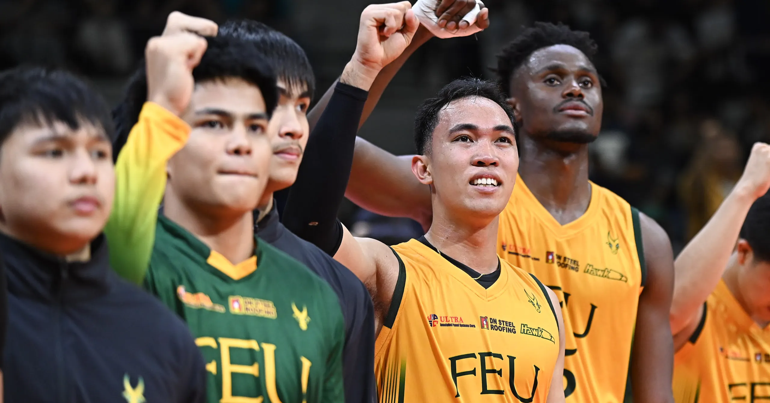 A shot of FEU outside hitter Mikko Espartero