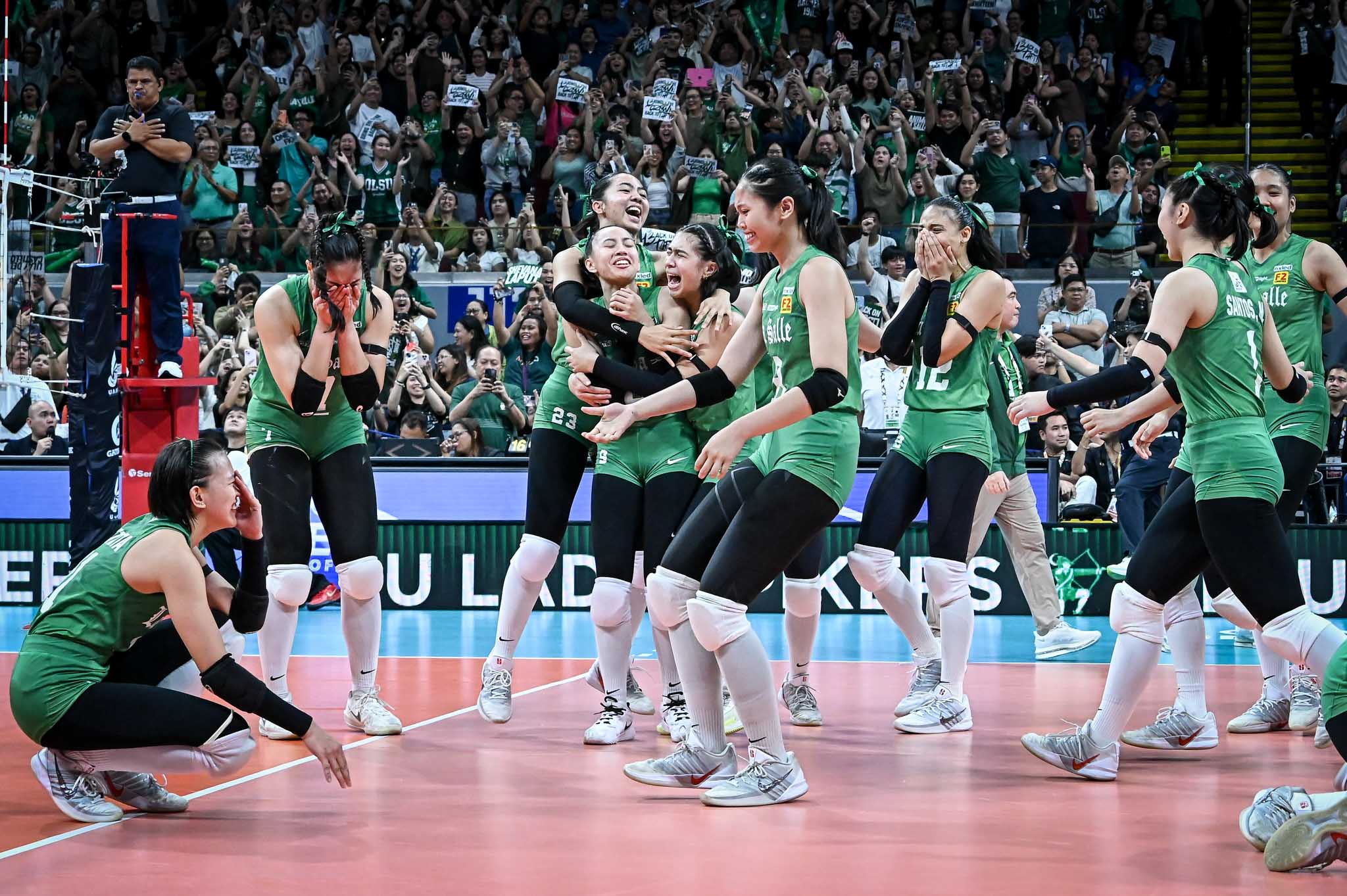 Uaap 88 wvb finals g2 nu vs dlsu- dlsu-4954 - the game Eshana Nunag celebrates with DLSU.
