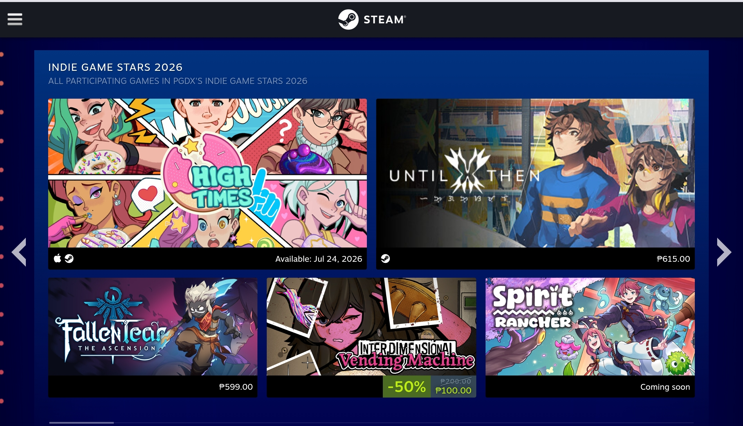 - the game PGDX 2026 Launches First Ever Steam Curator Sale