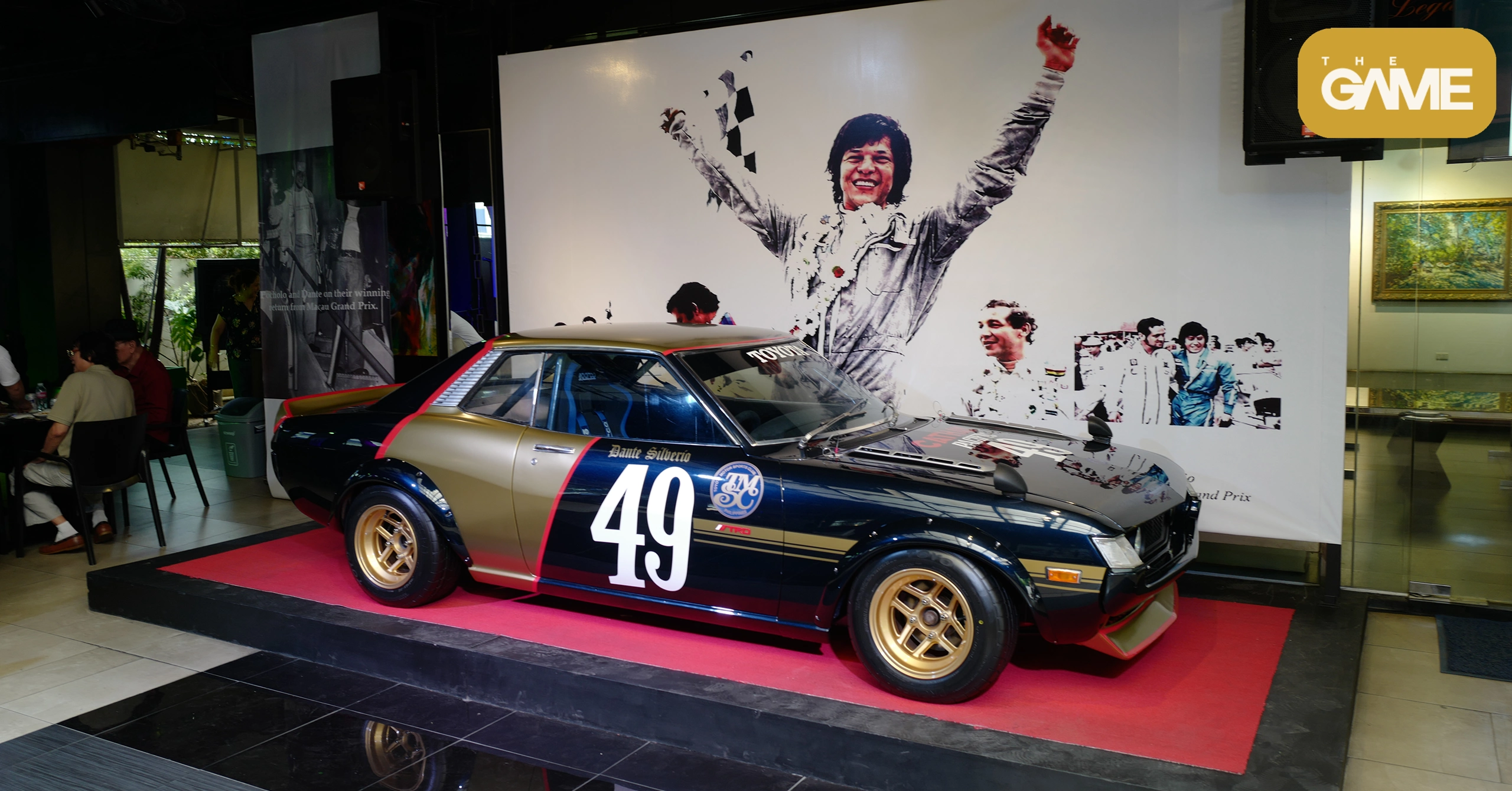 The fully restored 1971 Toyota Celica driven by Dante Silverio.